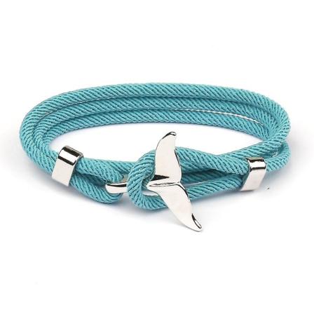Vintage Ocean Summer Armbånd Strand Havfrue-hvalhale Armbånd Smykker Blue