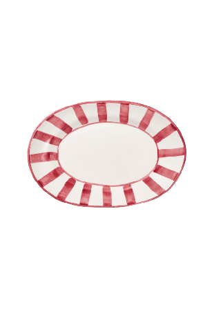 Pick A Poppy New Classic Serveringsfat - 28 Cm Glas & porslin Röd