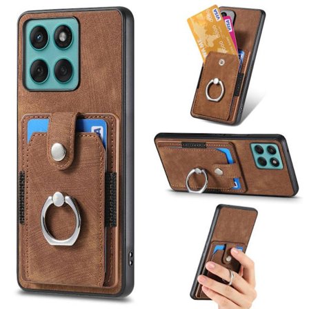 Motorola Moto Edge 60 Fusion Retro Skin-feel Ring Card Wallet Skal