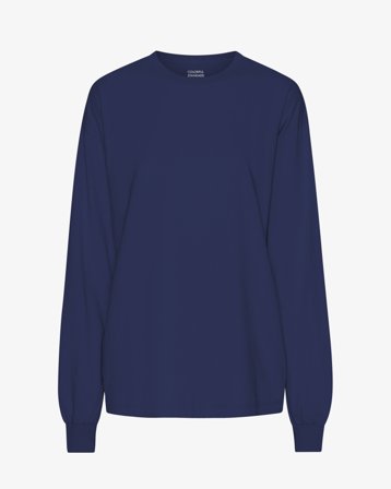 Oversized Organic LS T-Shirt - Marine Blue M
