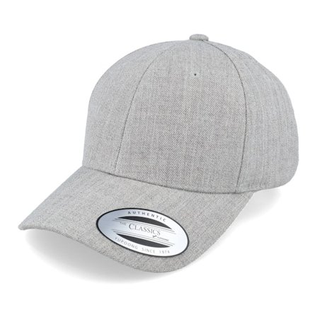 Yupoong - Grau adjustable Cap - Curved Heather Grey Adjustable @ Hatstore