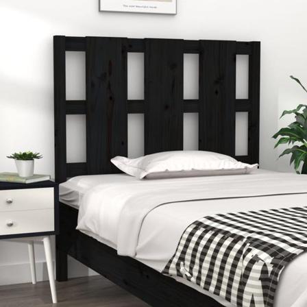 Vidaxl Sänggavel Svart 105,5x4x100 Cm Massiv Furu Svart