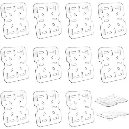 12 kpl Muovinen valutustaso 1/6-kokoiselle ruoka-astialle, kirkas muoviritilä, akryyliset ruoanvalutusalustat, muovinen valutusastia