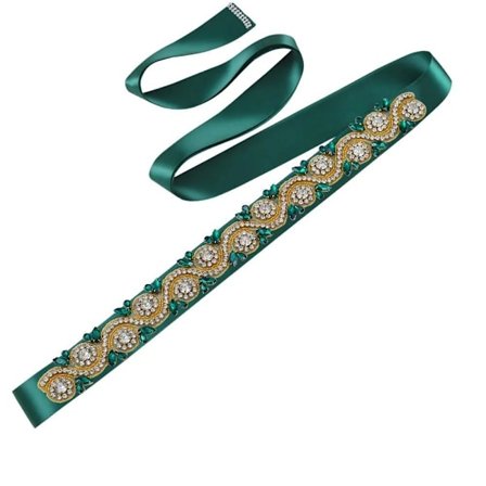 Hääpuku vyö strassit Kultainen vyö VIHREÄ