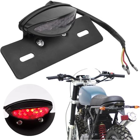 Motorcykel LED Baglygte Bremselys Nummerplade Lys Modpart Lys Rød Sort Røg Tonet Universal 12V til Motorcykel Cruiser Chopper Scooter