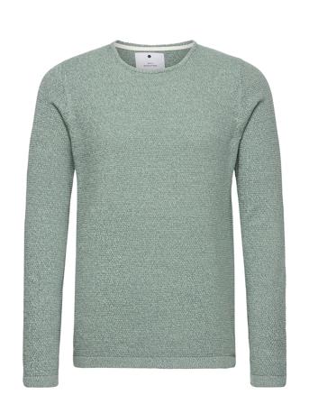 Sweater In Multi Color Pearl Knit Structure Stickad Tröja M. Rund Krage Grön Revolution