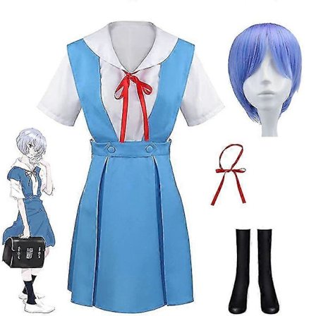 Ny Anime Eva Cosplay Skoleuniform Kostyme Kjole Uniform Asuka Langley Soryu Tokyo Ayanami Rei Kostyme Halloween Rekvisita Gave