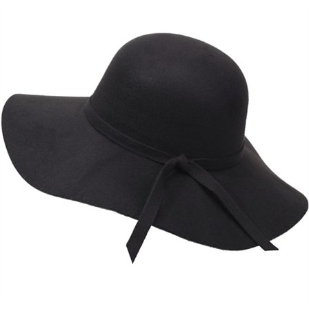 Vintage Sort Bucket Hat Bredskygget Blød Hat Fiddler Hat Sort