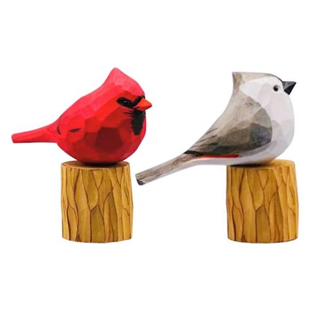 2 STK Håndlavet figur Animal Decor Skulptur Miniature Bird