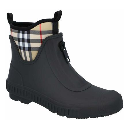 Burberry Vintage, Pre-owned Check Panel Rain Boots Zwart, Dames, Maat:39 EU