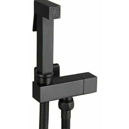 Musta messinki WC-suihkusarja - Kädessä pidettävä bidee-suihku seinätelineellä - Henkilökohtainen hygienia - G1/2 malli