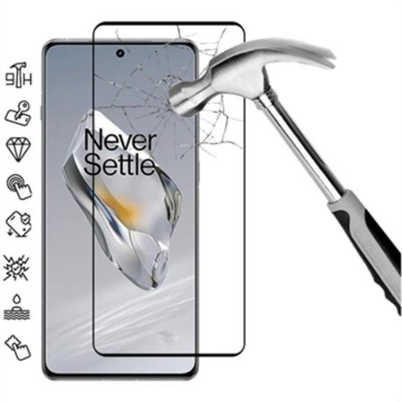 OnePlus 12 Heltäckande Härdat Glas Skärmskydd - 9H - Svart...