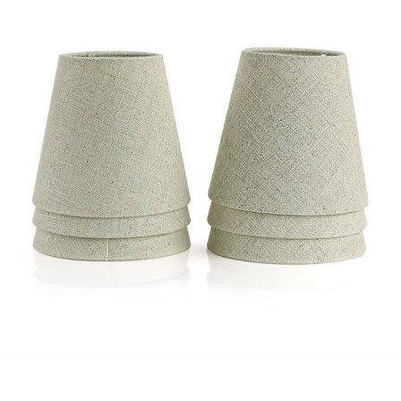 Krystall lysekrone stearinlys skygge vegglampe hengende lampe stoffskygge (sett med 6, beige)