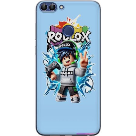 Kompatibel Mobilcover til Huawei Huawei P smart Farverig Roblox-karakter med controller og energifyldt splash art design, perfekt til børneværelser