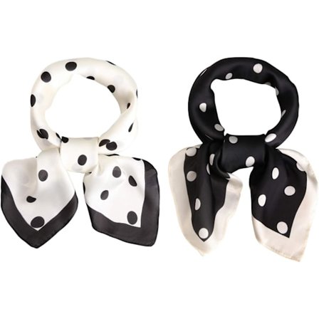 Vintage Bandanas Fyrkantiga Prickiga Halsdukar för Kvinnor 21' x 21' Silkeslen Halsduk