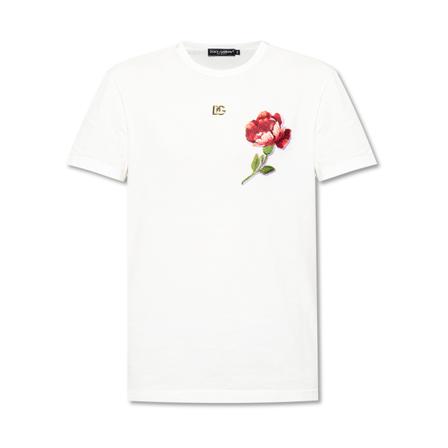 Dolce & Gabbana T-shirt with logo Hvid, Herre T-shirts