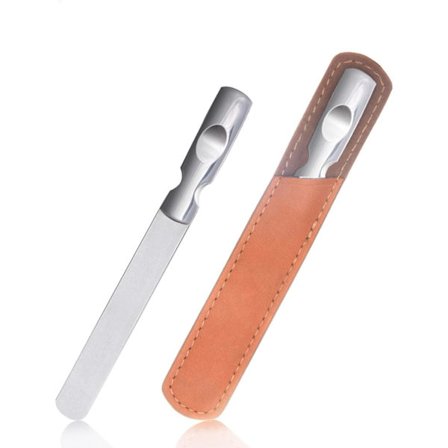 Neglefil i rustfrit stål, dobbeltsidet metalbuffer neglefil, ZQKLA