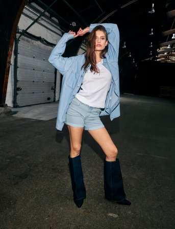 NOISY MAY Nmselvi L/S Regular Shirt Az413Lb S* - Blue - S