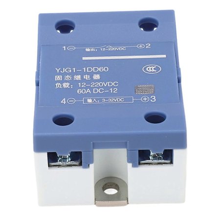 Solid State Relé 60A Enkeltfase DC 3‐32V Inngang DC 12‐220V Utgang SSR for Maskinutstyr