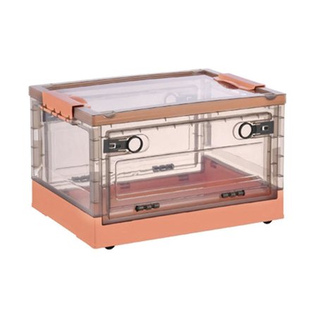 Sammenleggbare oppbevaringskasser med dobbel sidedør, klare oppbevaringsbokser med lokk, organisasjonsboks W