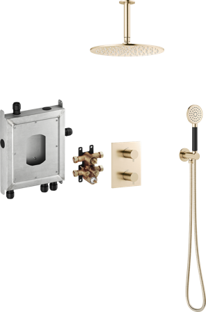 Mora INXX II 275001.62 Takduschset för inbyggnad, med omkastare Borstad mässing, Badrum