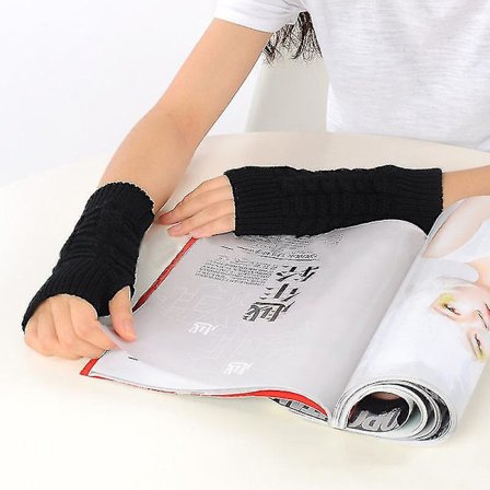 Dame Vinter Fingerløse Halvfinger Strikkede Håndleddsvarmerhansker