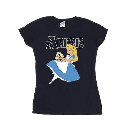 Disney Dam/Kvinnor Alice I Spegellandet Blommor Bomull T-shirt