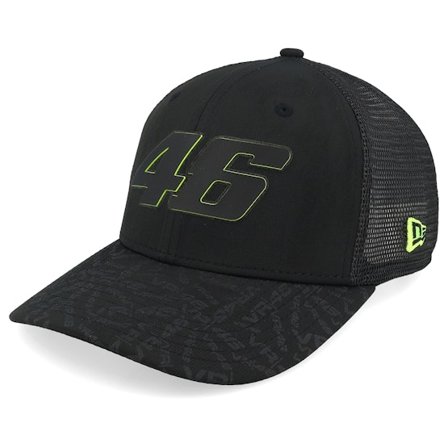 New Era - Motor Zwart trucker Cap - VR46 Sustainable 9SEVENTY Black Trucker @ Hatstore