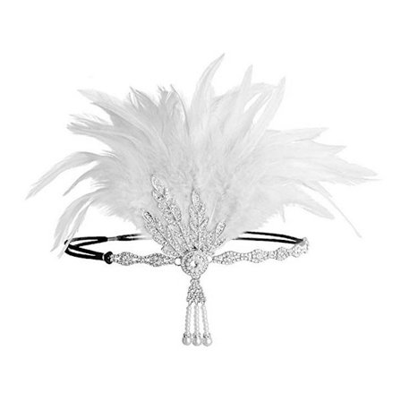 Art Deco Flapper Leaf Wedding Morsiamen Tiara Pearl Headpiece -pääpanta