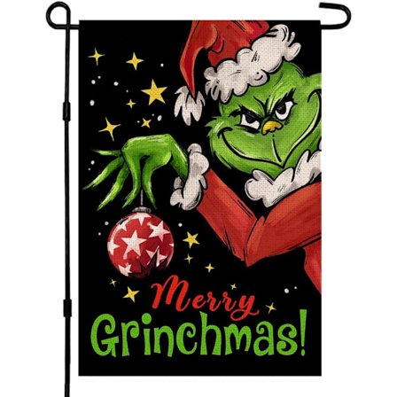 Jul Vinter Have Flag Burlap Dobbeltsidet 12×18 Tommer