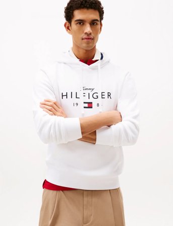 Tommy Hilfiger Brand Love Big Hilfiger Hoodie - White - XL