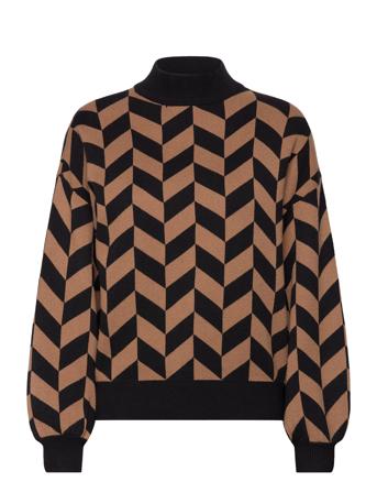 Onlenya Ls Jq O-Neck Knt Pullover Svart ONLY*Betinget Tilbud