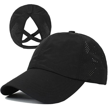 Womens Criss Cross Ponytail Baseball Cap Justerbar Hög Messy Bun Ponycap Snabbtorkande Hatt