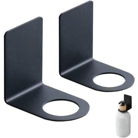 2-pak krogholder til dispenser, vægmonteret sæbeholder, sæbepumpeholder, shampoo holder, shampoo holder i sort rustfrit stål til køkken, badeværelse
