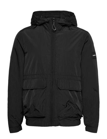 Crinkle Nylon Hooded Windcheater Black Calvin Klein