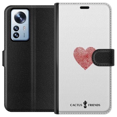 Kompatibel Tegnebogsetui til Xiaomi Xiaomi 12 Pro Cactus and Friends - Fingerprint Love