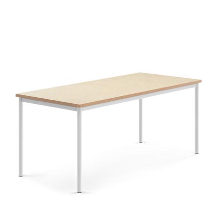 Tisch SONITUS, 1800x800x720 mm, Linoleum beige, weiß