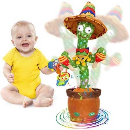 Talende Kaktus Baby Legetøj, Dansende Kaktus Gentager Hvad Du Siger til Børn med 60 Engelske Sange Dansende Legetøj til Babygave Småbørn Piger Drenge