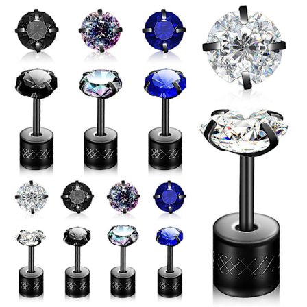 Rostfria Stål Örhängen Unisex Rund Form Enkel Design Fest Specialtillfällen 8 Par