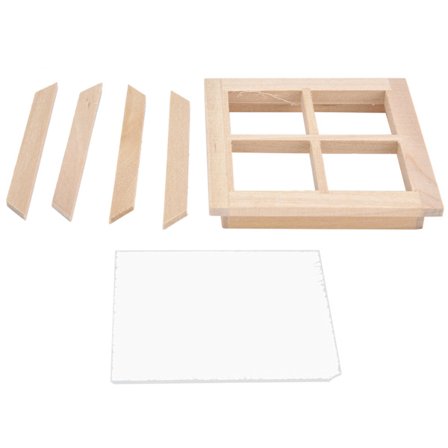 1:12 Dukkehus Vindue Miniature Træ Umalet Simuleret Vinder Dekoration Tilbehør