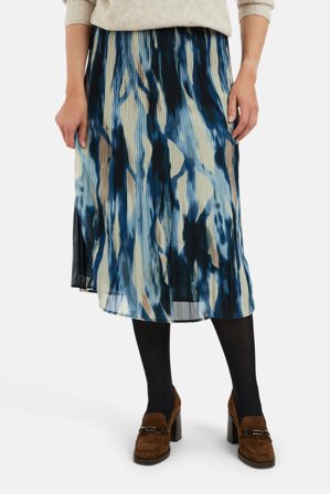 SIGNATURE - Nederdel - Navy Mix - Plisseret