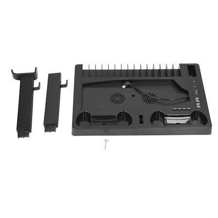 PS5 Vertikal Støtte Kjølevifte Dobbel Kontroller Ladestasjon Hodetelefonholder Oppbevaringsrom