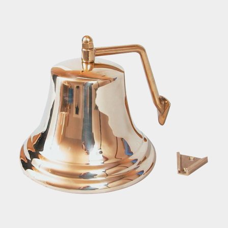 Cloche de bord Pro, laiton doré, Ø300 mm + support