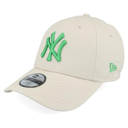New Era - Kids New York Yankees League Essential 9FORTY Stone/Green Adjustable Adjustable Beige Cap - MLB @ Hatstore