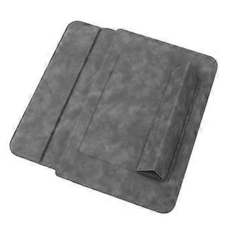 Ergonomisk Notebook Sleeve Stativ Funksjon Myk Skrivestøtte, Slitesterk Lærveske For Laptop Beskyttelse Mørk Grå