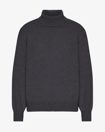 Merino Wool Turtleneck - Lava Grey