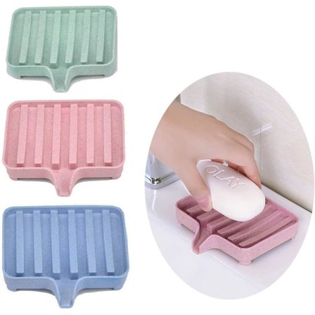 Sett med 3 såpekopper med avløp, såpekopp, dusjsåpekopp