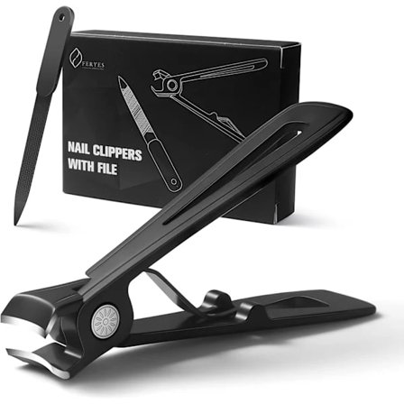 Stor tåneglklipper til tykke negle med metal neglefil - 15 mm bred negleklipper til hårde tånegle