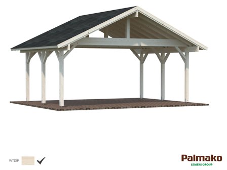 Palmako Robert Carport 28,3 m²/20,6 m², impregnerad natur, Stugor & förråd