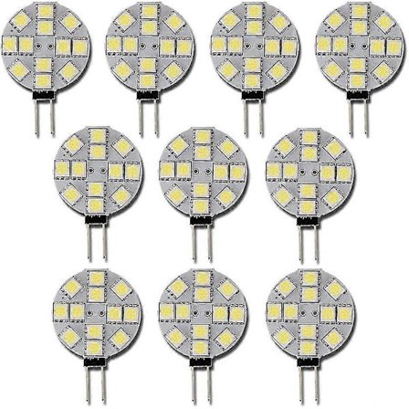 10x G4 LED-lampa DC 12V Ej Dimbar Vit 6000k Ersättning för 20W Halogenlampa